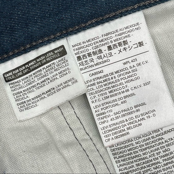 Levi’s Jeans Denim 501 Button Fly White Oak Cone Denim High Waist Straight Blue - Picture 12 of 14